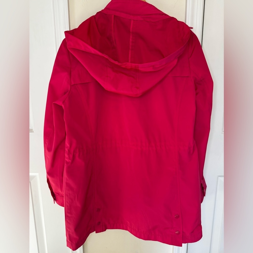 Talbots Bright Pink Hooded Utility Spring Jacket - Picture 3 of 5